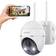 (2K Upgrade) ieGeek Caméra Surveillance WiFi Extérieure Caméra IP Batterie Vision Nocturne Couleur PIR Détection de Mouvement-0