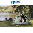 HST OHMG tente entièrement automatique camping Double couche pour 3-4 personnes (Vert militaire)-0