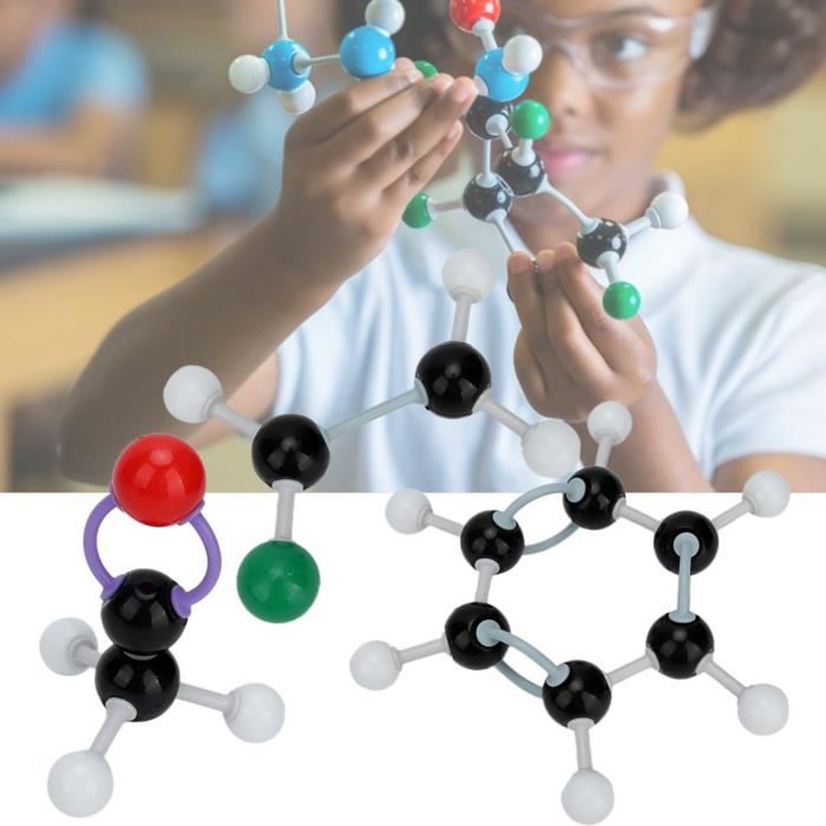 Modèle Moléculaire Scientifique En Bleu Idéal Pour Les Concepts De Chimie Et De Recherche PNG