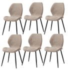 lot de 6 chaises de salle à manger - HJhomeheart - Style vintage - Pieds en métal - marron