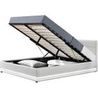 DFM JUPITER LIT COFFRE A LED PU BLANC 180X200 CM