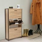 IDMARKET Meuble à chaussures 18 paires LUIS 3 portes design industriel