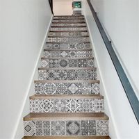 13 Pièces Stickers d'escalier 3D Autocollant Stickers Escalier Géométrique Adhésif Maison Décor