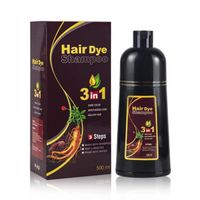 Shampooing colorant instantané noir pour cheveux gris, shampooing colorant 3 en 1 facile pour cheveux noirs