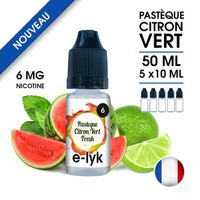 E-liquide saveur Pastèque Citron Vert Fresh 50 ml en 6 mg de nicotine - 5 x 10 ml - marque E-lyk
