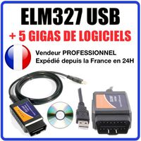 Câble Interface ELM 327 OBD2 II USB V1.5 Diagnostique Auto Multimarques