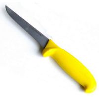 1 couteau de boucher 13 cm jaune a desosser acier inoxydable ustensile cuisine