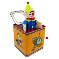 Diable en boîte - Jouet mécanique - Jack in the box - Clown dans boîte à musique à manivelle en métal
