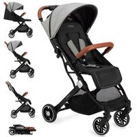 Poussette bébé citadine ultra compacte MOMI Estelle - Gris - De 0 à 36 mois - Jusqu'à 15kg - Dossier inclinable