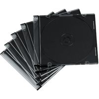 Lot de 100 Boîtiers CD Slim pour CD et Disques Blu-ray Hama Noir/Transparent