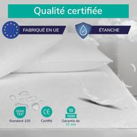 ZenPur protège-Matelas 140 x 200 cm, Lot de 2-Fabriqué dans EU-Certifié Oeko-Tex Standard 100-en Coton -Imperméable et Durable