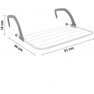 EYEPOWER Étendoir Séchoir à Linge Pliant 62x32x20,5cm à accrocher sur Le radiateur fenêtre Bain pour étendre sécher lessive vêtements mouillées Acier INOX