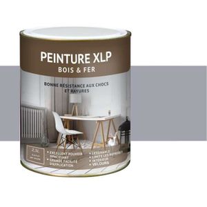 PEINTURE - VERNIS Peinture intérieure XLP bois et fer velours gris orage 2,5l - XLP - Peinture laque pour bois et fer