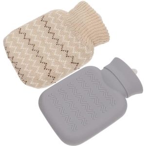 Bouillotte de protection en tricot résistant au froid pour lhiver et les explosions Gris 2000 ml Bouillotte de protection en tricot résistant au froid pour lhiver et les explosions Gris 2000 ml