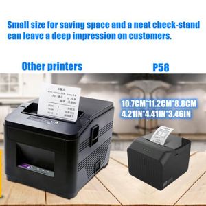 Acheter MHT P80A – imprimante POS de 80mm, impression thermique d'étiquettes  de bureau, papier découpé automatiquement, montage mural, prise ue noire