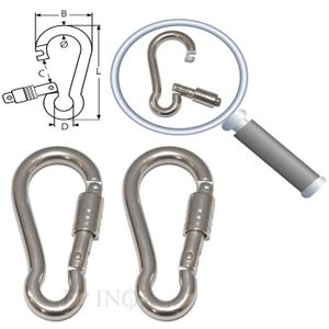 Lot de 10 Outdoor Saxx/®/ Lot de 10/ en Aluminium pour Fixation de mat/ériel du Sac /à Dos cano/ë / Mini /à vis Mousqueton Ceinture 4,8/ cm Noir Tente