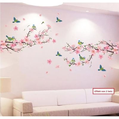 Décalcomanie autocollant mural & vitrine fleurs de cerisier design
