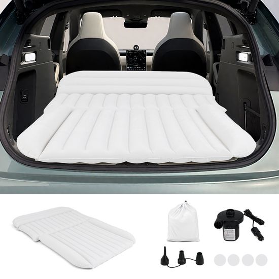 Matelas Gonflable Pour Voiture SUV/Camping-car - 190x130 Cm, Ép. 15 Cm, 150 Kg - Pompe Incluse, Double Face (PVC/Flocage) - Pour Camping, Voyage