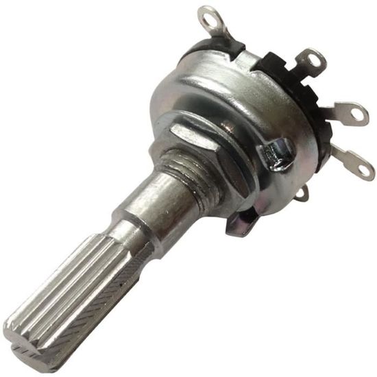 4 Potentiomètres Doubles Linéaires B50K 50K Ohm - Arbre Moleté, 6 Bornes - Marque Uxcell