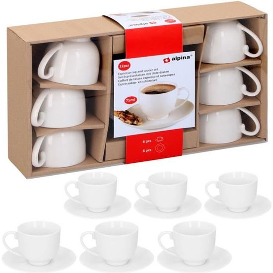 Set de 6 tasses expresso soucoupes blanc espresso tasse de café moderne cuisine