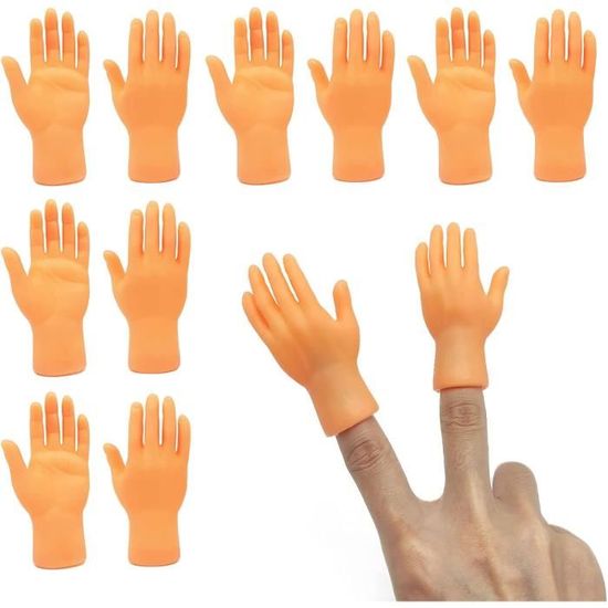 Mini mains pour les doigts, petites mains, poupées à doigts, en caoutchouc,  mini-mains amusantes, jouet amusant (10 pièces)