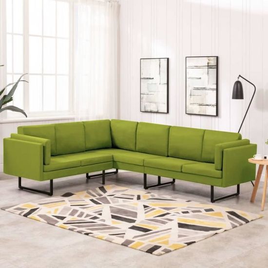 Canapé d'angle Canapé de relaxation - Sofa Divan Canapé Confortable Vert Tissu Moderne De Luxe | 65642