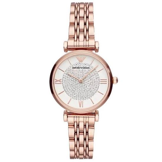 Montre Femme EMPORIO ARMANI AR11244 Etanche 3 ATM Bracelet Acier Cadran Blanc Or rose blanc Classique Achat vente montre Femme Adulte Blanc Acier Cdiscount