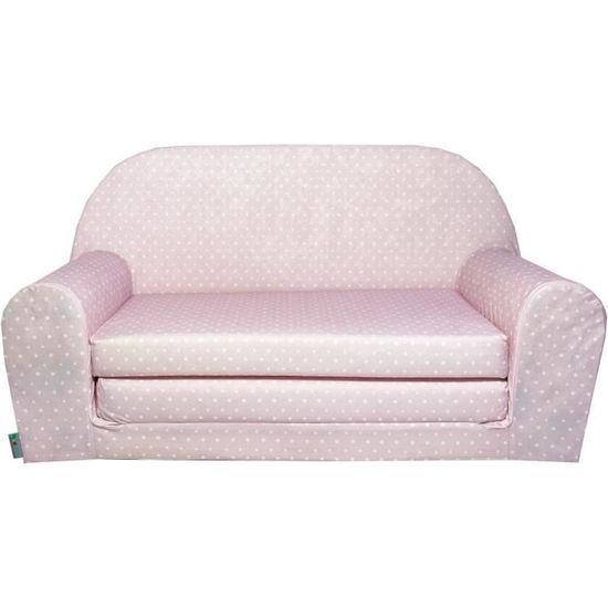 Canapé mousse lit enfant rose - FORTISLINE - Convertible - Confortable et facile à transporter