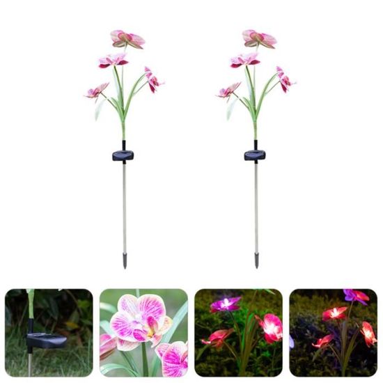 2pcs utile grande lampe de fleur de puissance solaire LED fleurir lampadaire de jardin - lampe de jardin luminaire d'exterieur