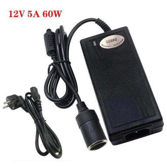 Adaptateur Glacière Électrique 220V Vers 12V 5A 60W - Convertisseur Allume-Cigare Pour Voiture