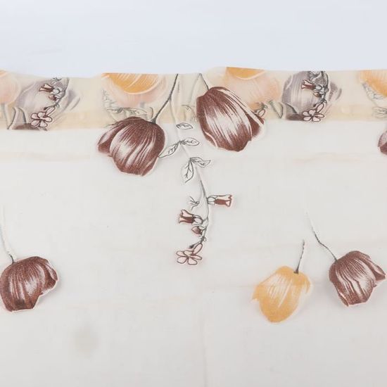 Rideau Voile Transparent Imprimé Tulipes - 100x200cm, Violet, Polyester, Pour Salon Ou Chambre