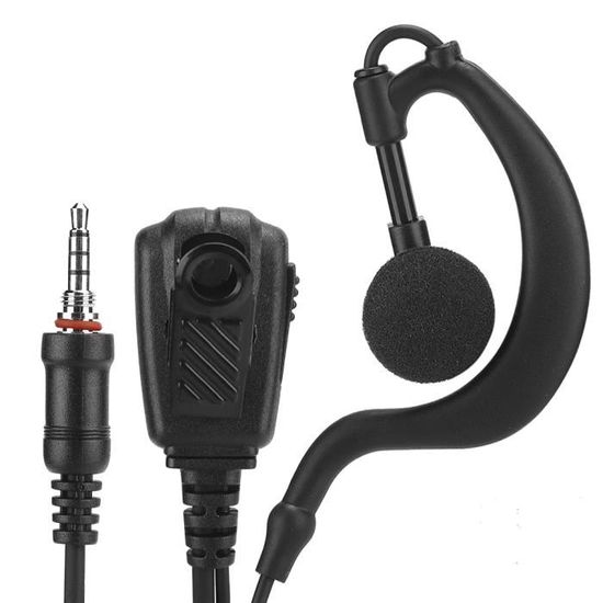 Casque Écouteur En Forme De G Pour Talkie-Walkie - Prise 2,5 Mm, Idéal Police, Sécurité, Événements Bruyants
