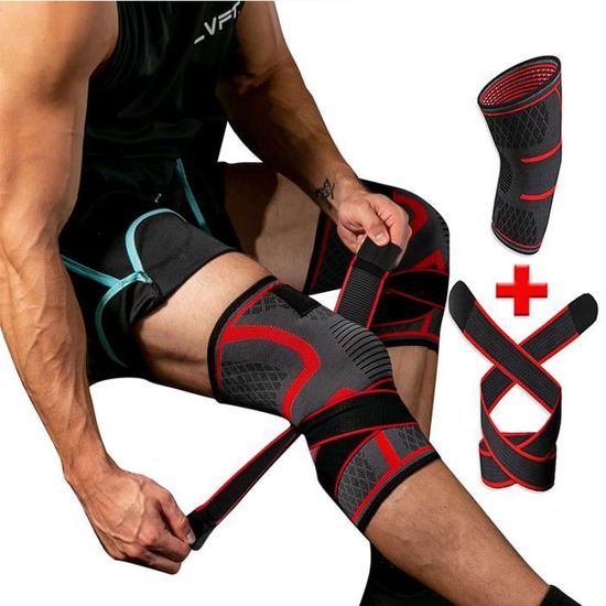 Genouillère Sport à Lacets – Polyester Respirant, Taille Unique Réglable, Pour Course/basket/VTT