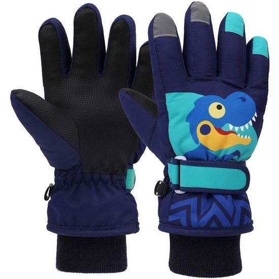 Gants De Ski Enfants Impermeables Chauds QKURT - Gants Hiver Coupe-Vent Écran Tactile Garçons Filles 4-12 Ans