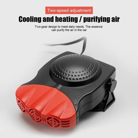 Chauffage Voiture 12V 120W 2 En 1 - Dégivrage Et Ventilateur, Base Pivotante 360° - Pour Désembuage Et Refroidissement