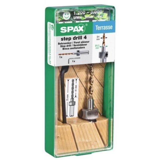 Foret Aleseur Pour Vis Terrasse Spax Coffret Avec 1 Meche Bois O 4mm Et Un Aleseur O 6 5mm Achat Vente Foret Meche Foret Aleseur Pour Vis Cdiscount