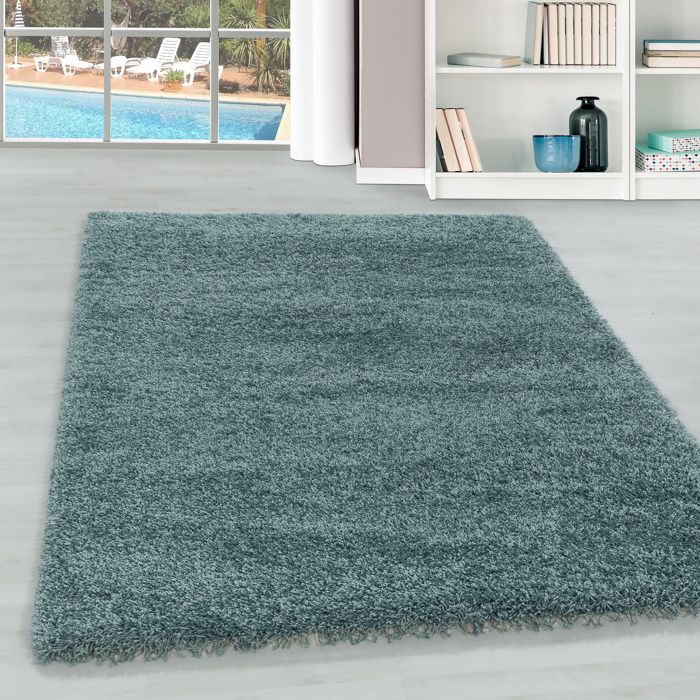 Tapis Shaggy Barcelona - Poil Long, Antidérapant - 200x150cm - Marron Foncé - Pour Couloir, Salon, Accueil