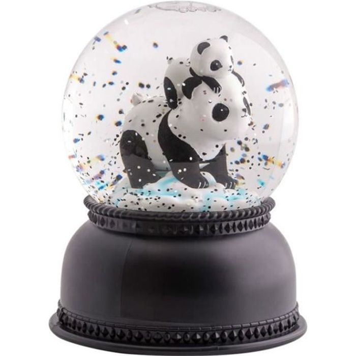 PANDA-Boule lumineuse Panda peinte à la main H14.5cm noir et blanc A Little Lovely Company H 14,5cm/ L 11cm/ P 11cm Noir