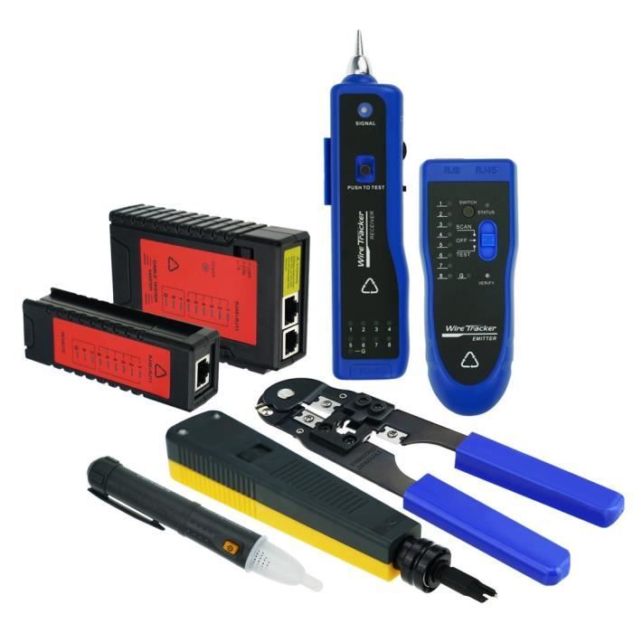 Numérique Testeur Réseau Câble Ethernet Ligne LAN Traqueur de Fil Non-contact du Détecteur De Tension Câble Sertir Pince À Sertir RJ