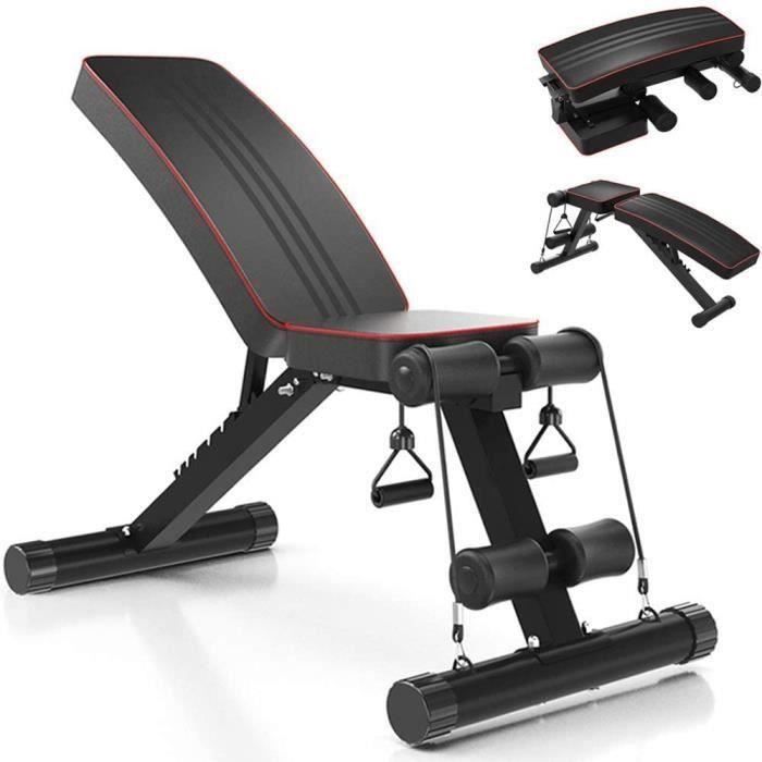 Banc de Musculation Réglable pour l'entraînement Complet du Corps,Chaise de fitness,Banc inclinable Exercice Gymnastique,Noir
