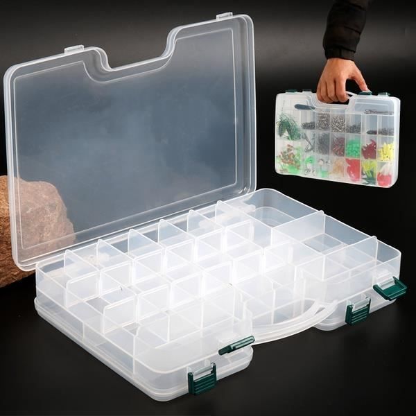 12 compartiments pêche caisse à leurres boîte de rangement en plastique double-KOA
