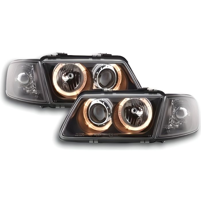 Paire de feux phares avant Audi A3 de 1996 a 2000 8L Angel Eyes Noir