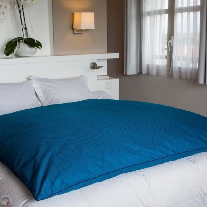 Housse d édredon jacquard 200x170 cm bleu