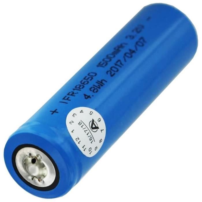 Batterie 3,2 Volt solaire au lithium 18650 IFR LiFePo4 avec tête dimensions non protégées environ de 66,1x18mm