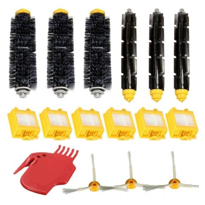 PRI Pack de filtres haut de gamme 3 Kit de brosse latérale armée pour aspirateur iRobot Roomba 700 760 770 780