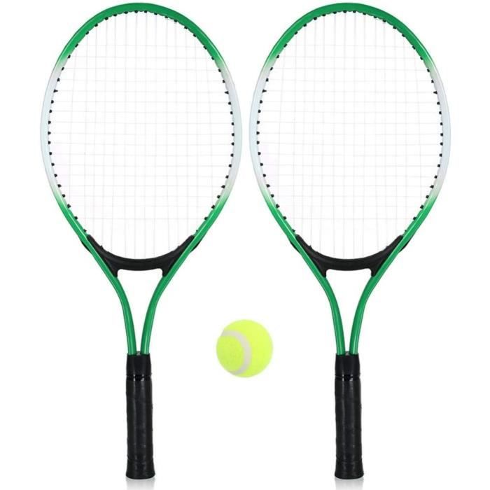 LMSDALAO Lot de 2 raquettes de tennis pour enfant avec 1 balle de tennis et 1 sac de protection pour l'extérieur et l'intérieur,681
