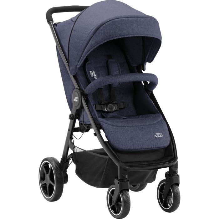 BRITAX-ROMER Poussette B-Agile M - 0-48 mois - Jusqu'à 22kg - Dossier réglable - Bleu Navy Ink