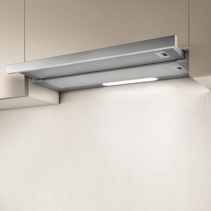 Elica ELITE 14 LUX IXGL-A-60, 650 m³-h, Conduit, F, g, D, 63 dB