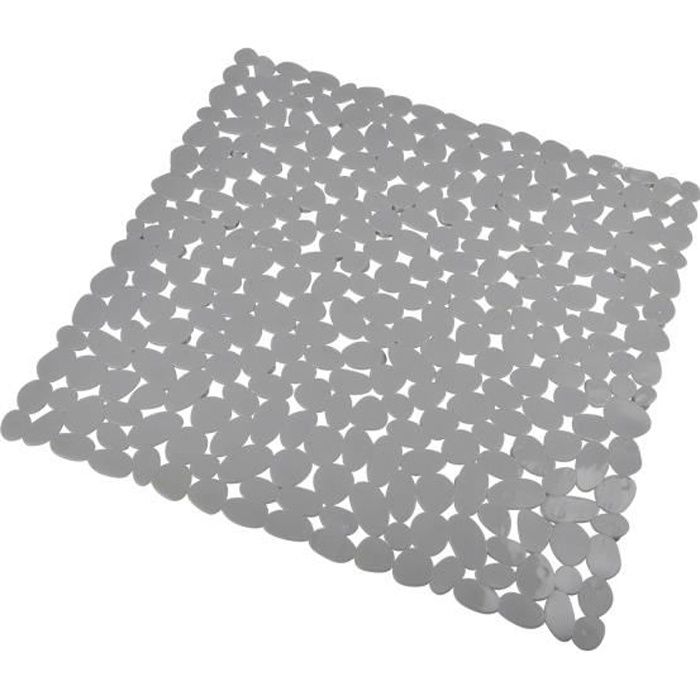 fond de douche galet pvc 52*52cm vitamine gris clair