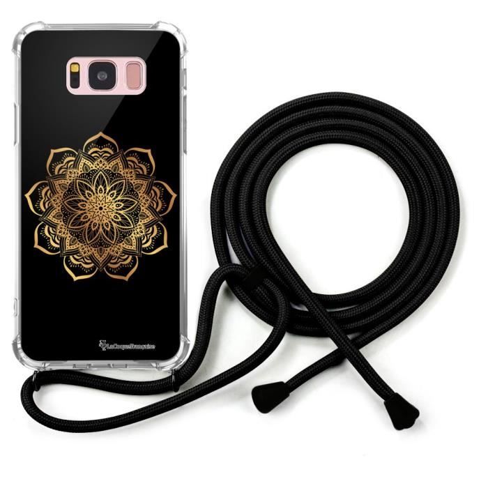 Coque cordon pour Samsung Galaxy S8 Dessin Mandala Or La Coque Francaise